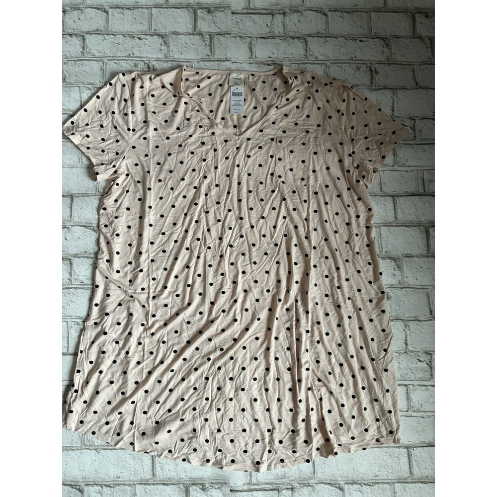 NWT Soma Cool Nights SS Sleepshirt Knee-Length Polka Dot Peach Women XXL